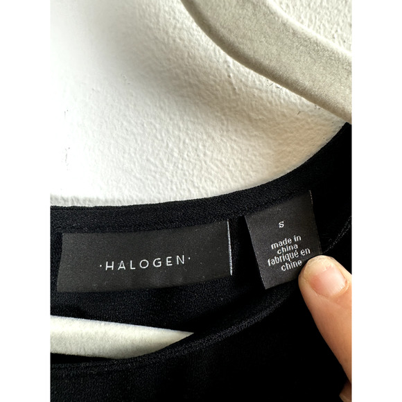 Halogen Classic Dark Feminine Flowy Minimalist Quiet Luxury Lightweight Blouse S - Picture 2 of 7